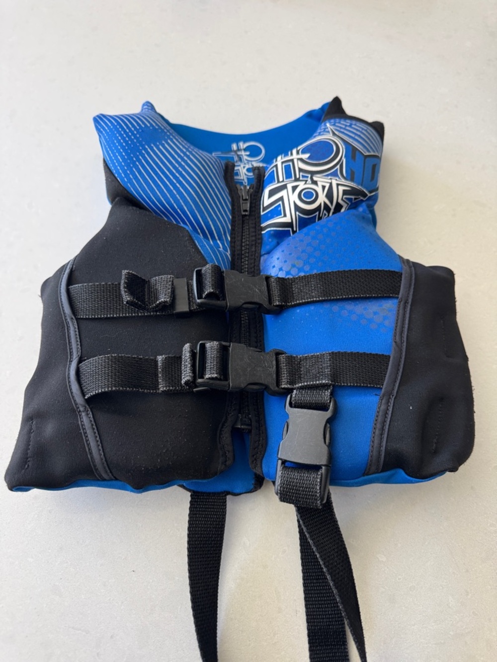 Kids Blue & Black Swim Vest with Safety Buckles 30-50 lbs
